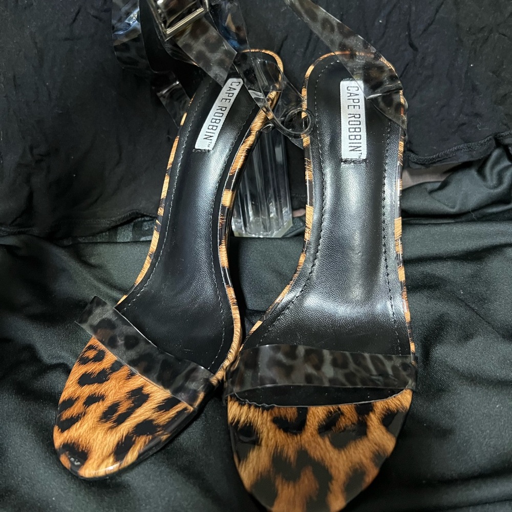 COPY - COPY - Cape Robbin leopard patent leather acrylic heels size 7.5